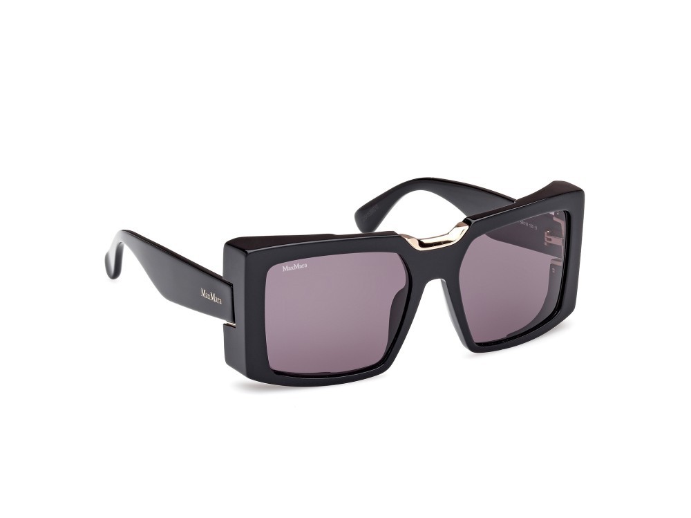 Occhiali da sole MaxMara Spark6 MM0124 (01A) colore nero lucido forma rettangolare lenti fumo