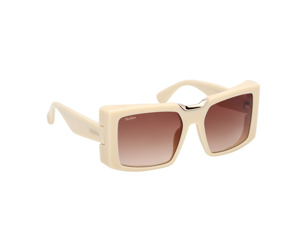 Sonnenbrillen MaxMara Spark6 MM0124 (25F) farbe avorio lucido form rechteckig gläser marrone sfumato