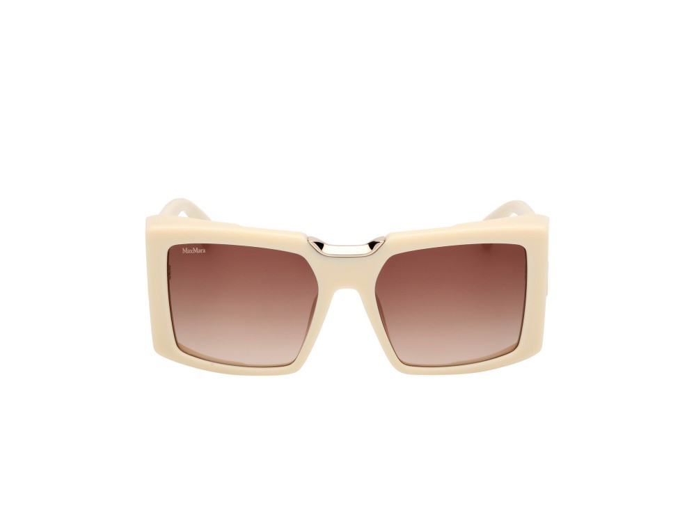 Sonnenbrillen MaxMara Spark6 MM0124 (25F) farbe avorio lucido form rechteckig gläser marrone sfumato