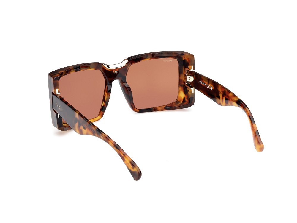 Occhiali da sole MaxMara Spark6 MM0124 (56E) colore avana sfumato forma rettangolare lenti marrone