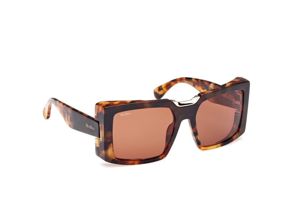 Occhiali da sole MaxMara Spark6 MM0124 (56E) colore avana sfumato forma rettangolare lenti marrone