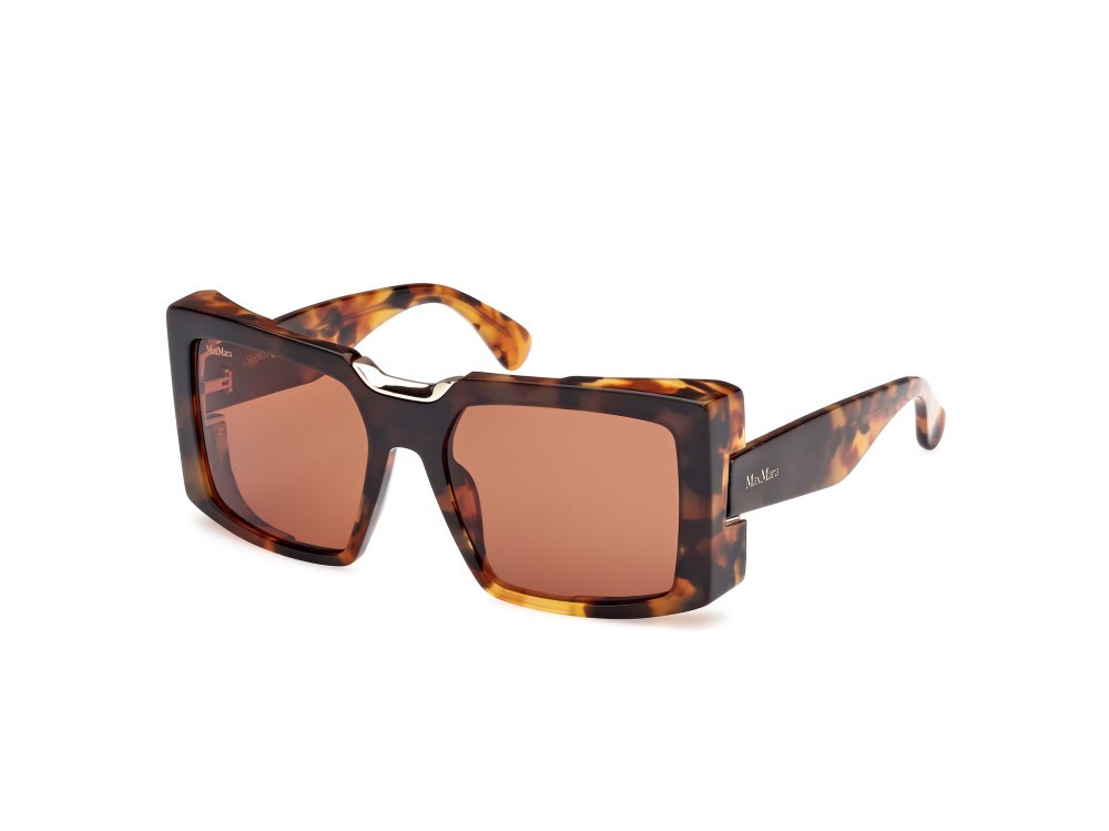 Occhiali da sole MaxMara Spark6 MM0124 (56E) colore avana sfumato forma rettangolare lenti marrone