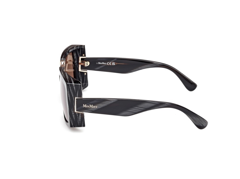 Occhiali da sole MaxMara Spark6 MM0124 (63J) colore nero - corno forma rettangolare lenti roviex