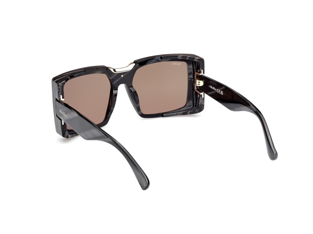 Occhiali da sole MaxMara Spark6 MM0124 (63J) colore nero - corno forma rettangolare lenti roviex