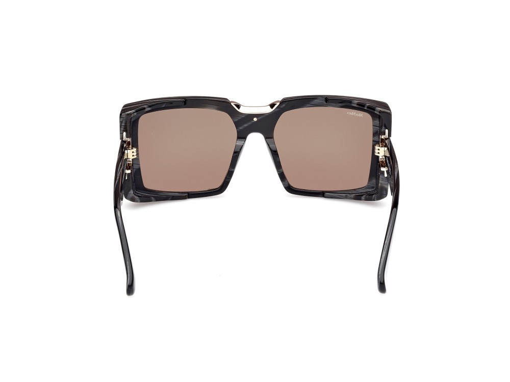 Occhiali da sole MaxMara Spark6 MM0124 (63J) colore nero - corno forma rettangolare lenti roviex