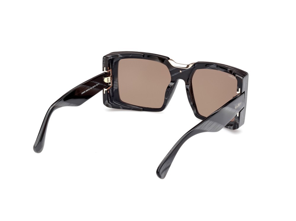 Occhiali da sole MaxMara Spark6 MM0124 (63J) colore nero - corno forma rettangolare lenti roviex