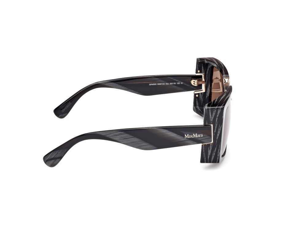 Occhiali da sole MaxMara Spark6 MM0124 (63J) colore nero - corno forma rettangolare lenti roviex
