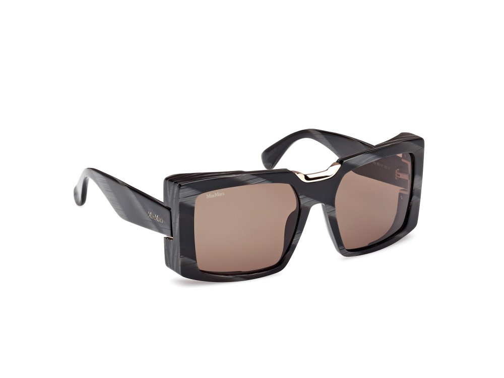 Occhiali da sole MaxMara Spark6 MM0124 (63J) colore nero - corno forma rettangolare lenti roviex