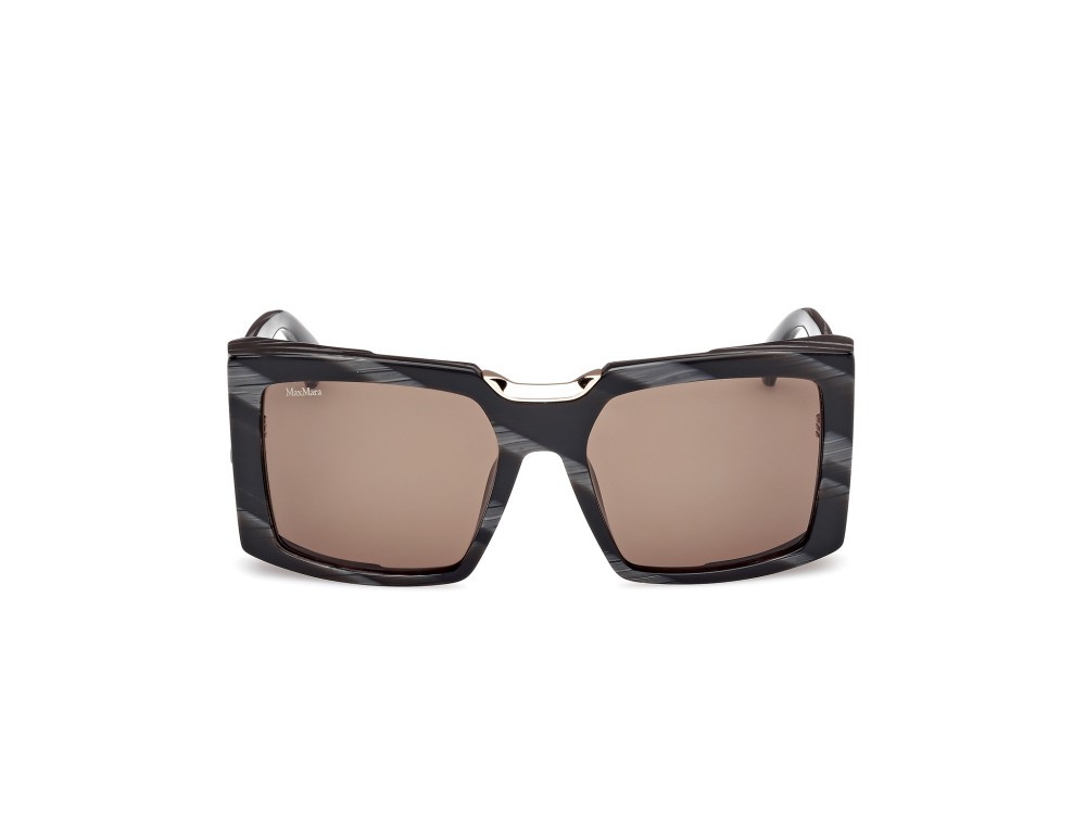 Occhiali da sole MaxMara Spark6 MM0124 (63J) colore nero - corno forma rettangolare lenti roviex