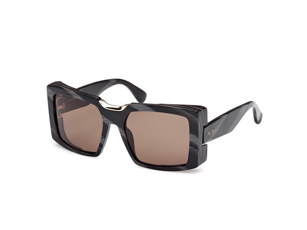 Occhiali da sole MaxMara Spark6 MM0124 (63J) colore nero - corno forma rettangolare lenti roviex