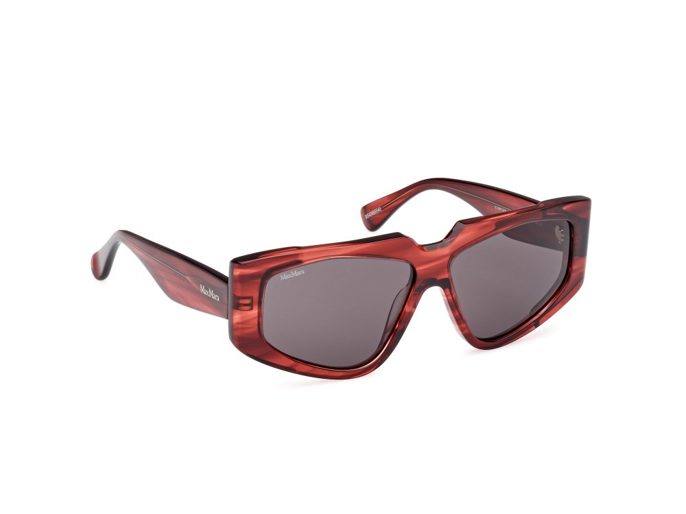 Sonnenbrillen MaxMara MM0125 (68A) farbe rosso striato form geometrisch gläser fumo