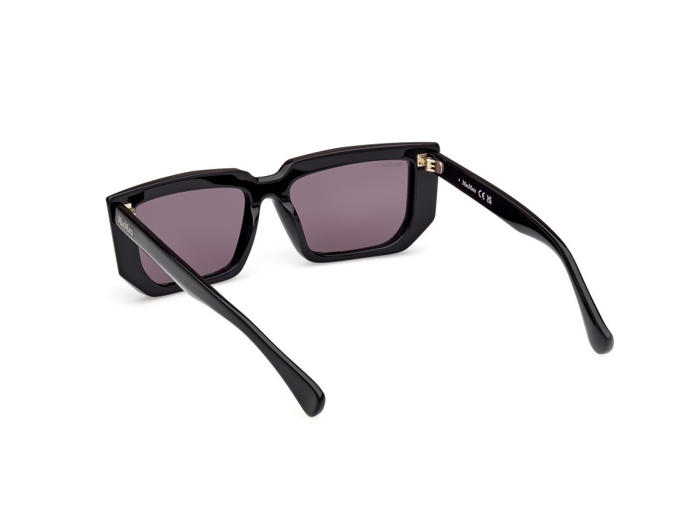Occhiali da sole MaxMara MM0126 (01A) colore nero lucido forma rettangolare lenti fumo