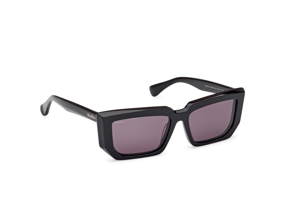 Occhiali da sole MaxMara MM0126 (01A) colore nero lucido forma rettangolare lenti fumo