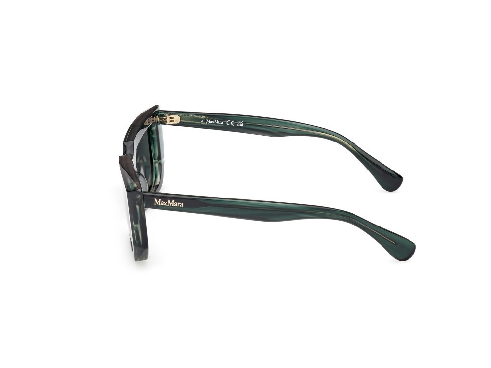 Occhiali da sole MaxMara MM0126 (98N) colore verde scuro striato forma rettangolare lenti verde