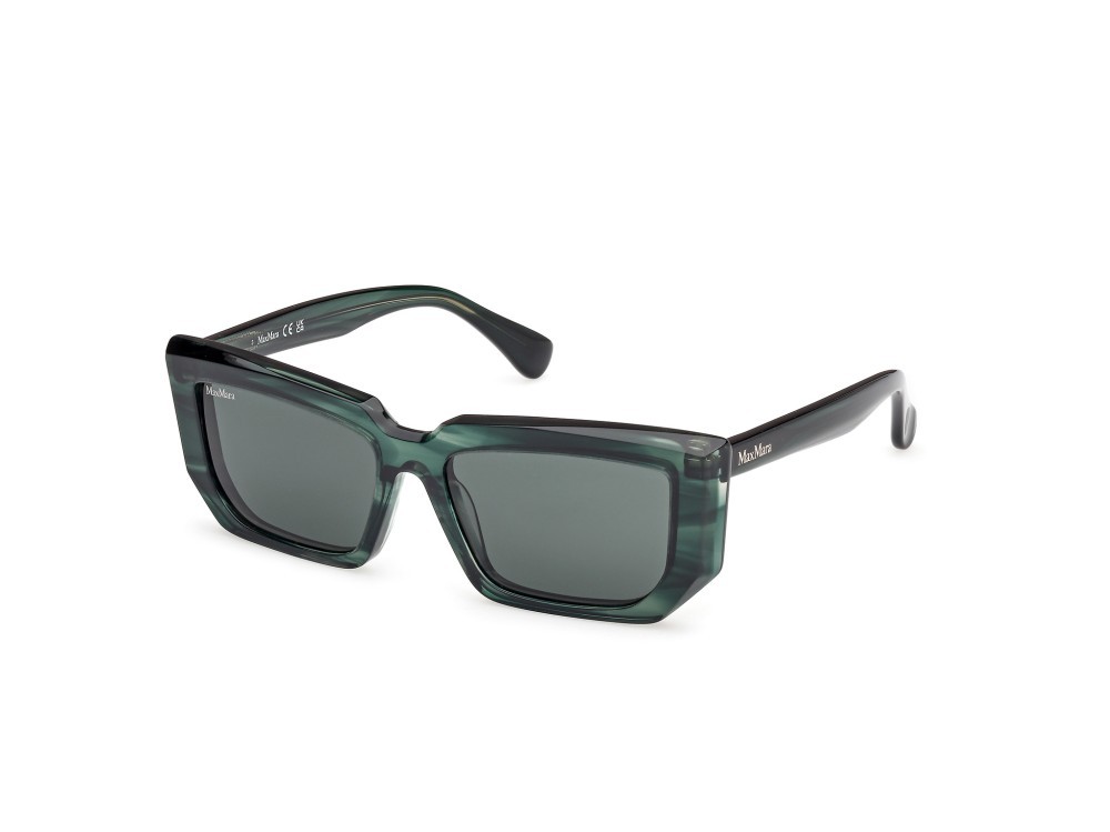 Occhiali da sole MaxMara MM0126 (98N) colore verde scuro striato forma rettangolare lenti verde