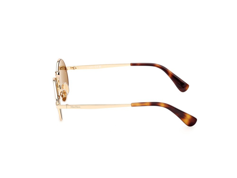 Occhiali da sole MaxMara MM0127 (30L) colore oro endura lucido forma rotondo lenti roviex specchiato