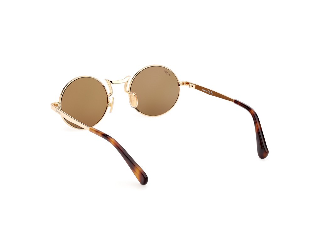 Occhiali da sole MaxMara MM0127 (30L) colore oro endura lucido forma rotondo lenti roviex specchiato
