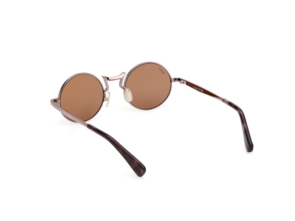 Occhiali da sole MaxMara MM0127 (36E) colore bronzo scuro lucido forma rotondo lenti marrone