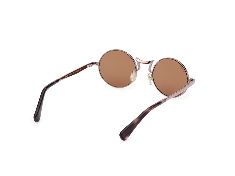 Occhiali da sole MaxMara MM0127 (36E) colore bronzo scuro lucido forma rotondo lenti marrone
