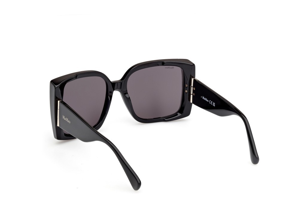Occhiali da sole MaxMara Hinge MM0131 (01A) colore nero lucido forma quadrato lenti fumo