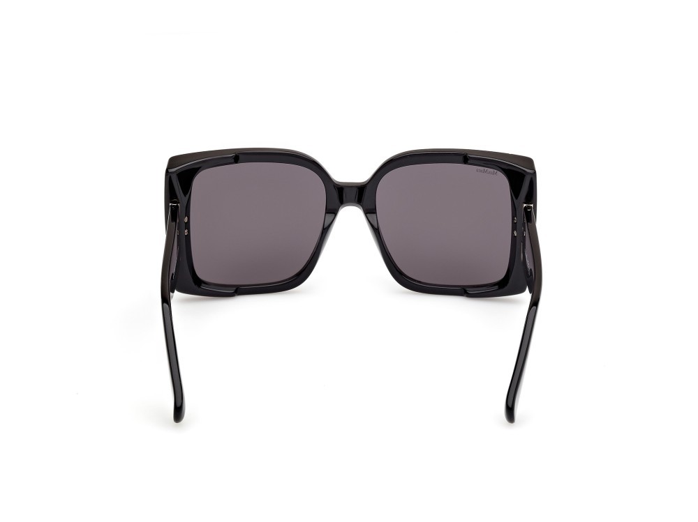 Occhiali da sole MaxMara Hinge MM0131 (01A) colore nero lucido forma quadrato lenti fumo
