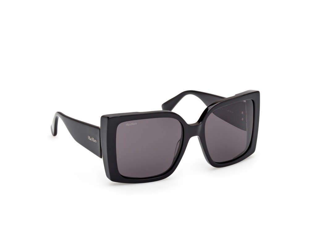 Occhiali da sole MaxMara Hinge MM0131 (01A) colore nero lucido forma quadrato lenti fumo