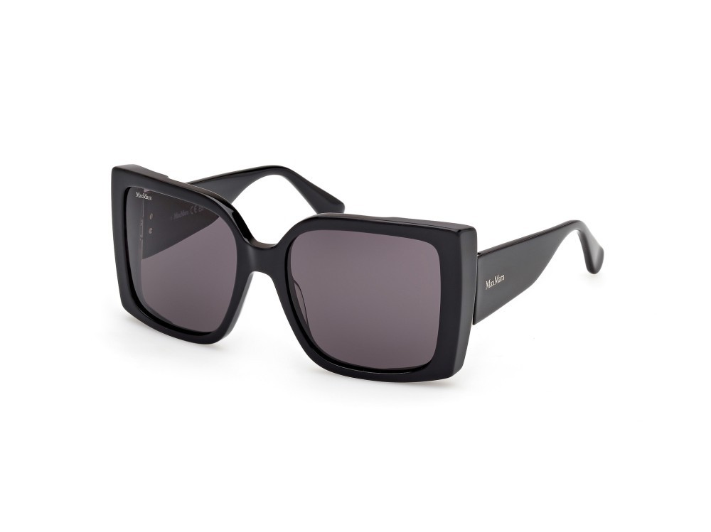 Occhiali da sole MaxMara Hinge MM0131 (01A) colore nero lucido forma quadrato lenti fumo