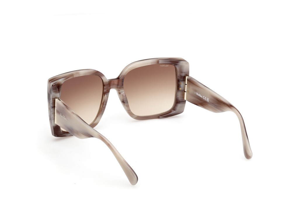 Occhiali da sole MaxMara Hinge MM0131 (20F) colore  grigio striato forma quadrato lenti marrone sfumato