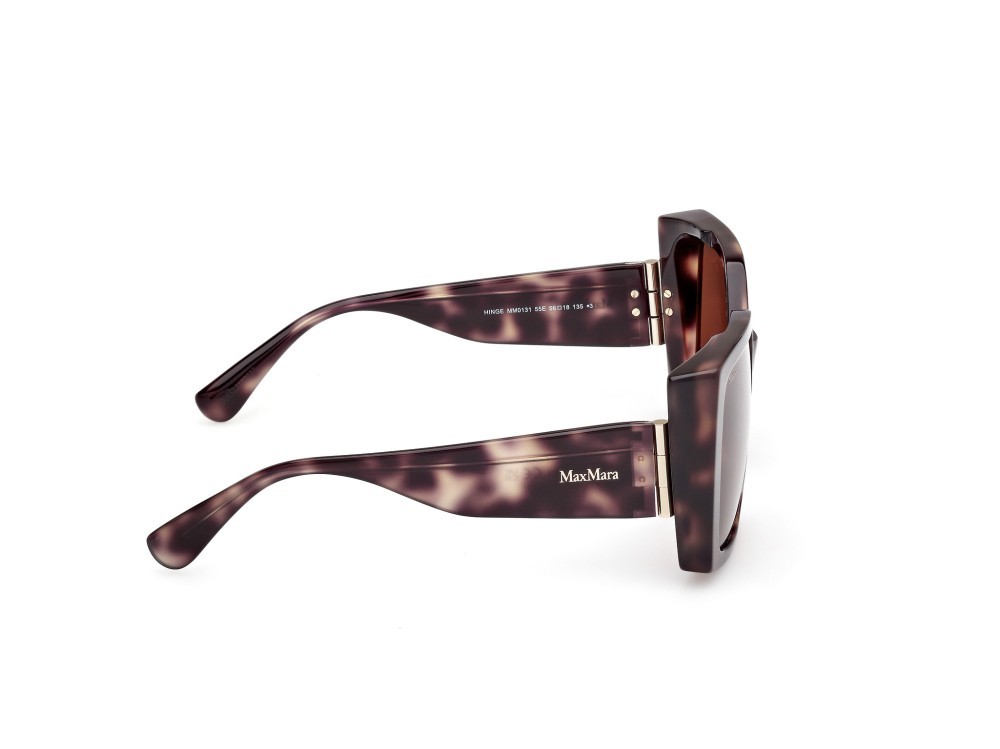 Occhiali da sole MaxMara Hinge MM0131 (55E) colore avana colorata forma quadrato lenti marrone
