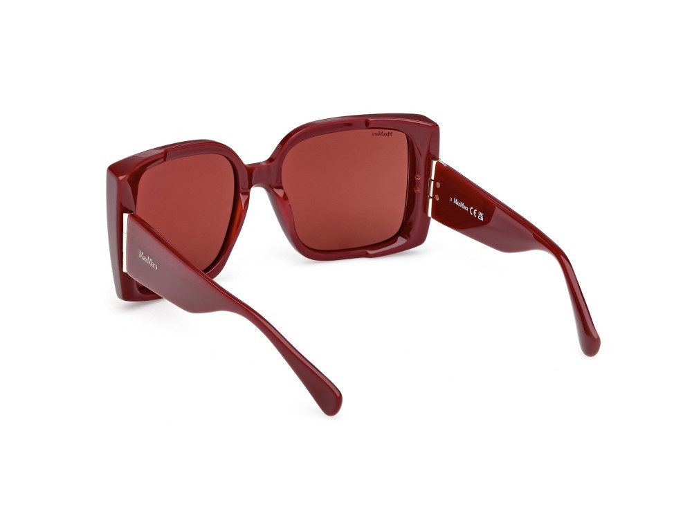 Occhiali da sole MaxMara Hinge MM0131 (69S) colore bordeaux lucido forma quadrato lenti bordeaux