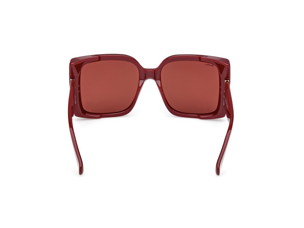 Occhiali da sole MaxMara Hinge MM0131 (69S) colore bordeaux lucido forma quadrato lenti bordeaux