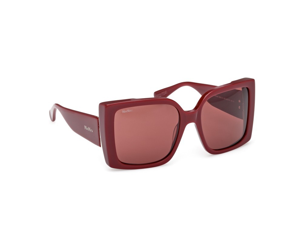 Occhiali da sole MaxMara Hinge MM0131 (69S) colore bordeaux lucido forma quadrato lenti bordeaux