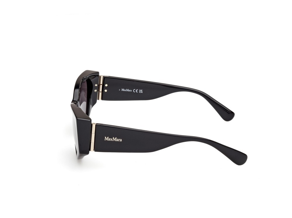 Occhiali da sole MaxMara Hinge-1 MM0132 (01A) colore nero lucido forma cat eye lenti fumo