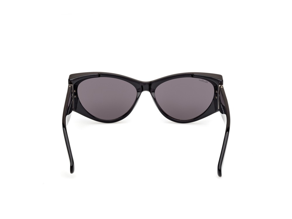 Occhiali da sole MaxMara Hinge-1 MM0132 (01A) colore nero lucido forma cat eye lenti fumo