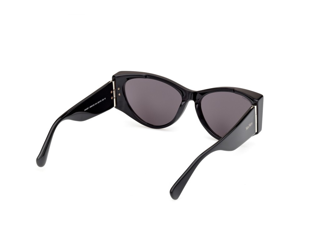 Occhiali da sole MaxMara Hinge-1 MM0132 (01A) colore nero lucido forma cat eye lenti fumo