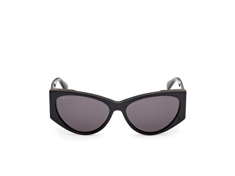 Occhiali da sole MaxMara Hinge-1 MM0132 (01A) colore nero lucido forma cat eye lenti fumo