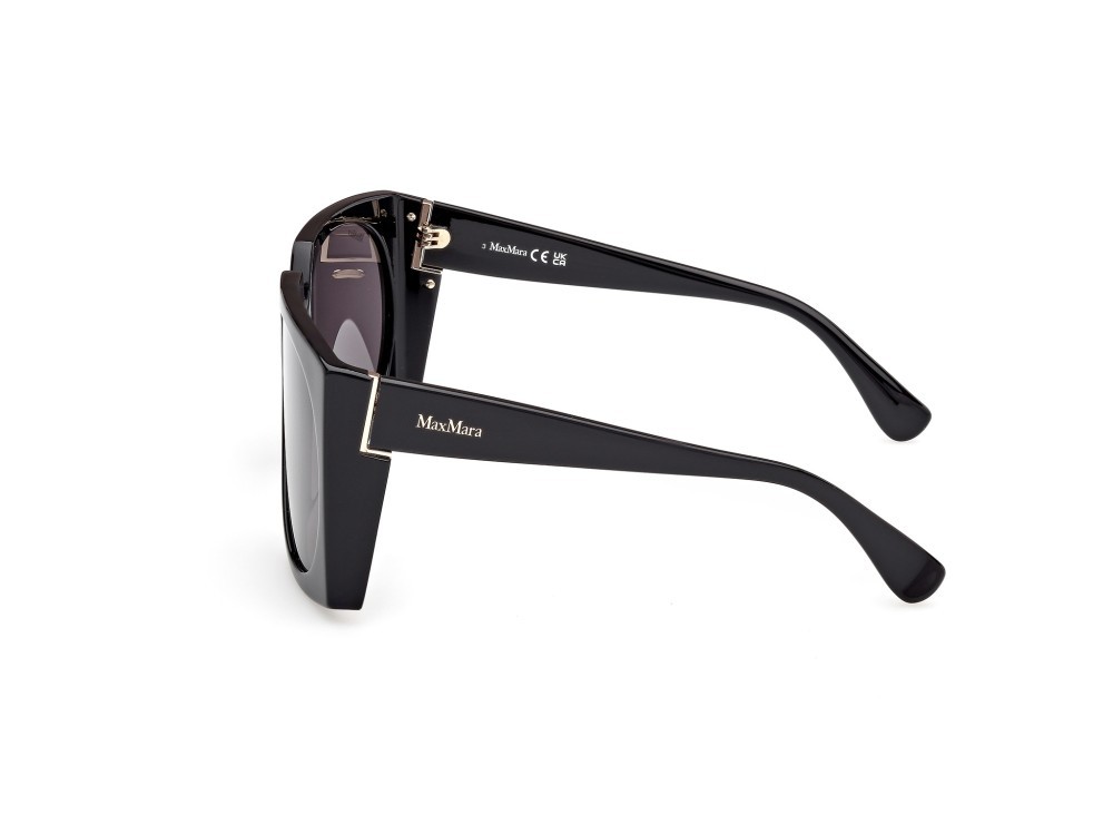 Occhiali da sole MaxMara Anne MM0133 (01A) colore nero lucido forma aviator lenti fumo