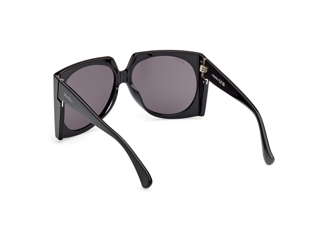 Occhiali da sole MaxMara Anne MM0133 (01A) colore nero lucido forma aviator lenti fumo