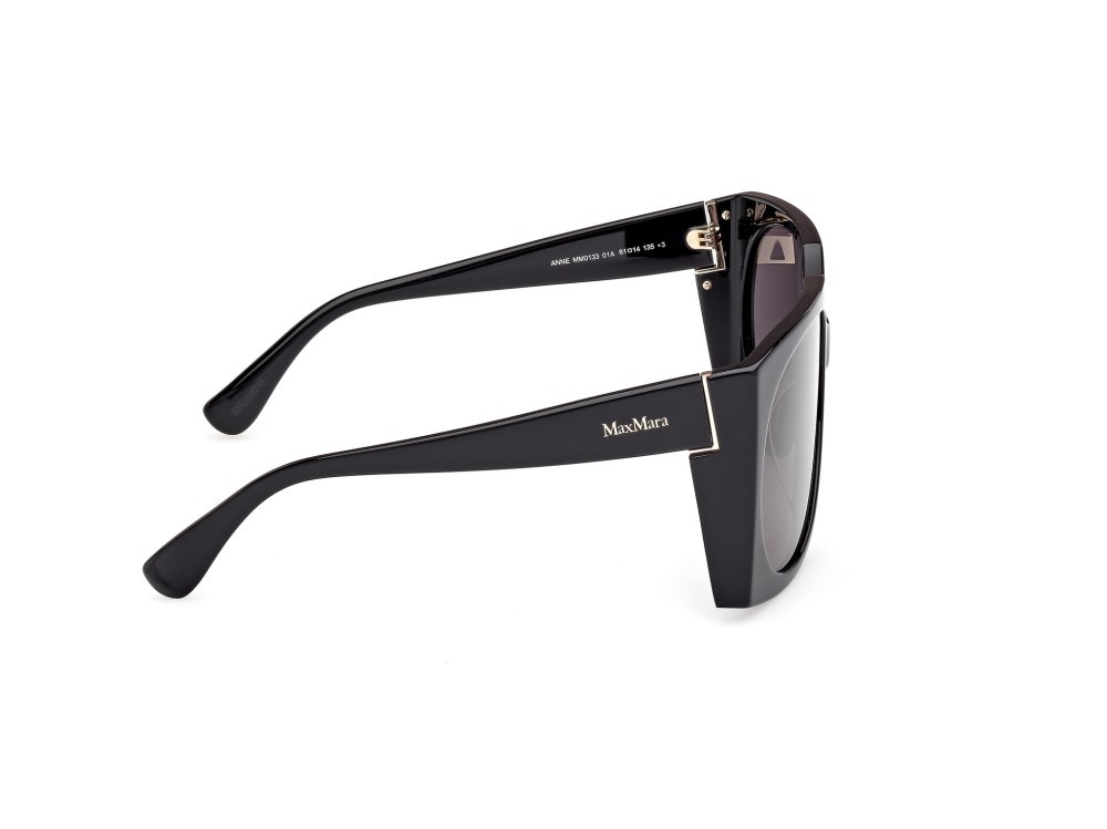 Occhiali da sole MaxMara Anne MM0133 (01A) colore nero lucido forma aviator lenti fumo
