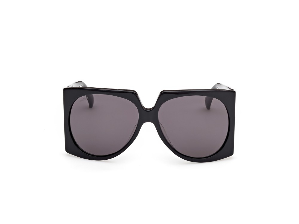 Occhiali da sole MaxMara Anne MM0133 (01A) colore nero lucido forma aviator lenti fumo