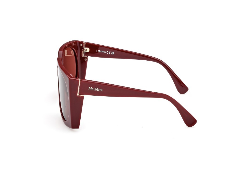 Occhiali da sole MaxMara Anne MM0133 (69S) colore bordeaux lucido forma aviator lenti bordeaux