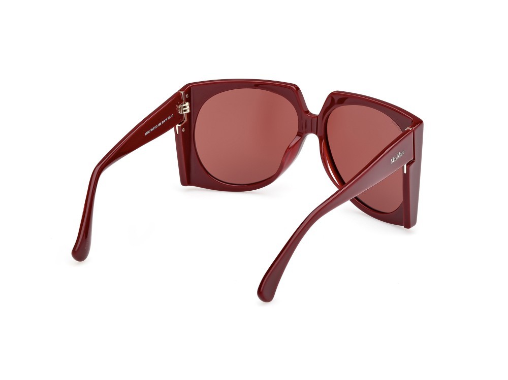 Occhiali da sole MaxMara Anne MM0133 (69S) colore bordeaux lucido forma aviator lenti bordeaux