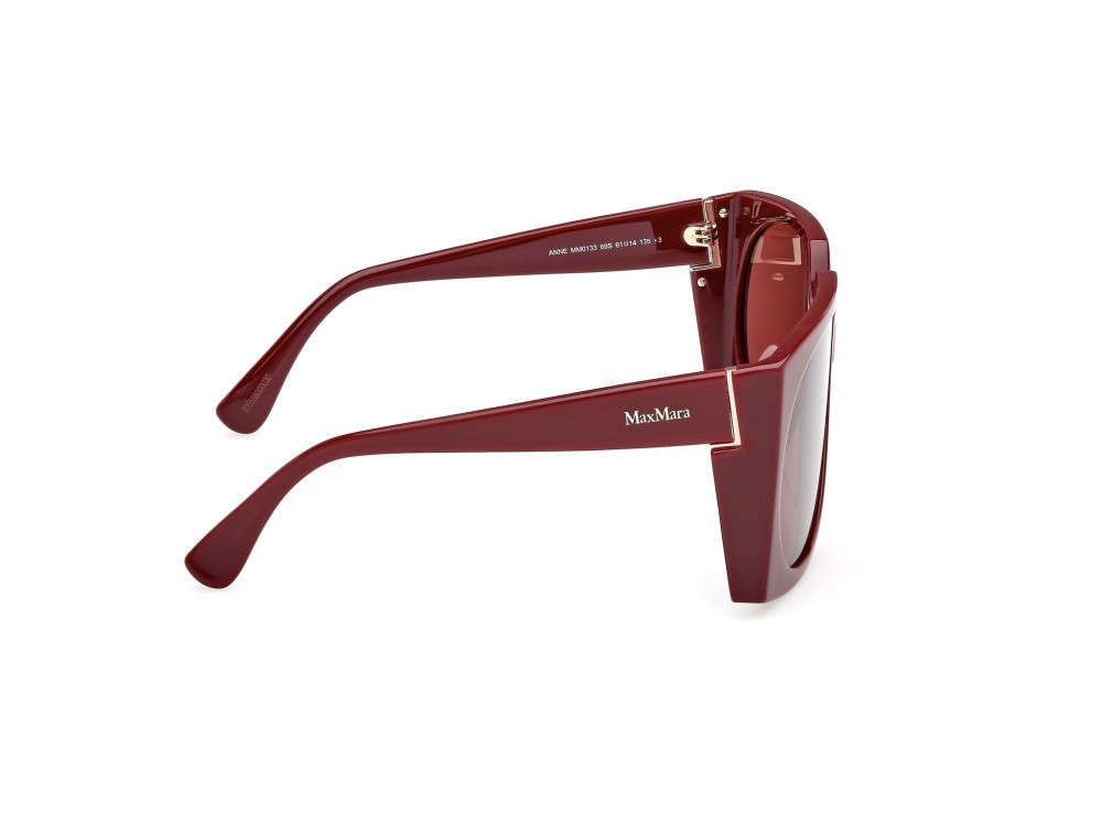 Occhiali da sole MaxMara Anne MM0133 (69S) colore bordeaux lucido forma aviator lenti bordeaux