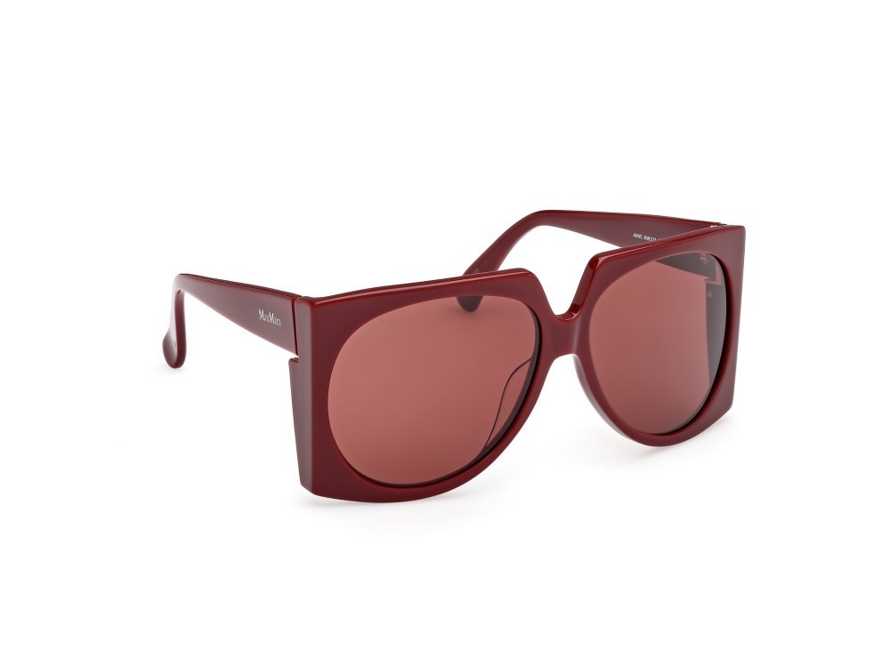 Occhiali da sole MaxMara Anne MM0133 (69S) colore bordeaux lucido forma aviator lenti bordeaux