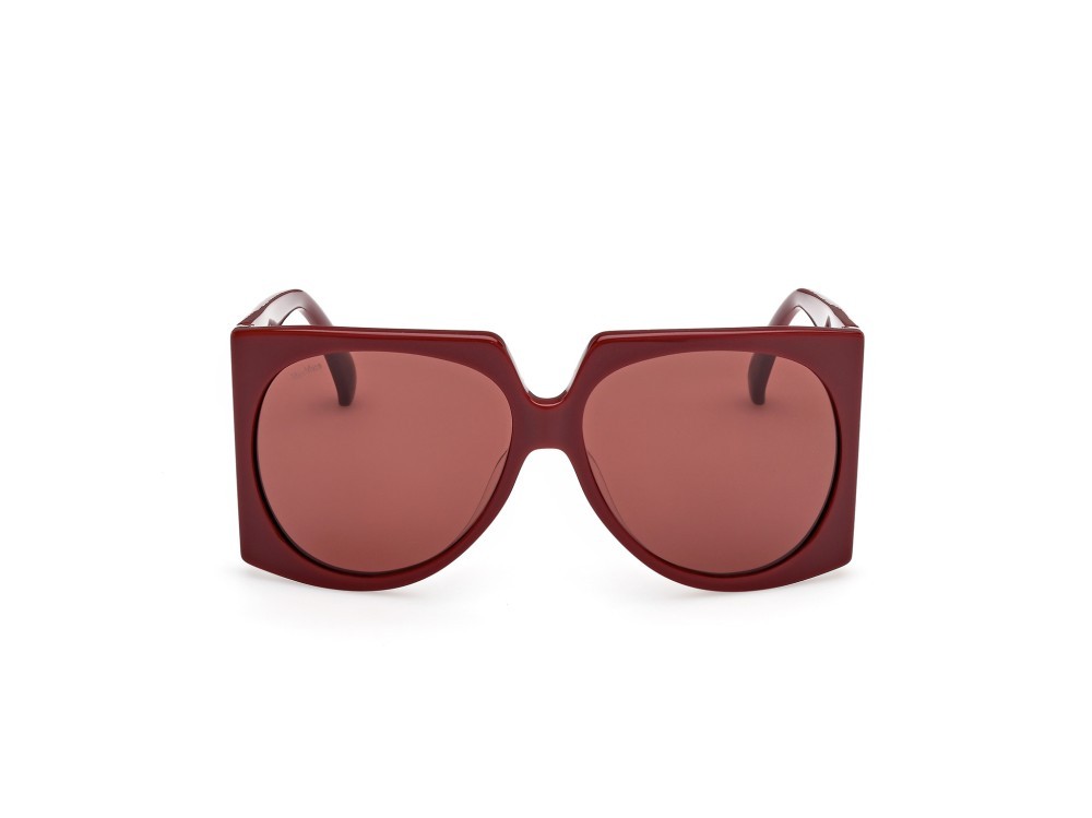 Occhiali da sole MaxMara Anne MM0133 (69S) colore bordeaux lucido forma aviator lenti bordeaux