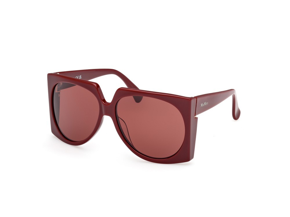 Occhiali da sole MaxMara Anne MM0133 (69S) colore bordeaux lucido forma aviator lenti bordeaux