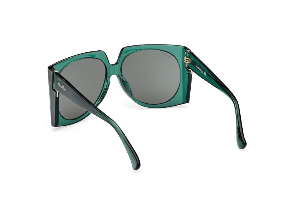 Occhiali da sole MaxMara Anne MM0133 (96N) colore verde scuro lucido forma aviator lenti verde