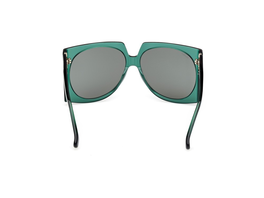 Occhiali da sole MaxMara Anne MM0133 (96N) colore verde scuro lucido forma aviator lenti verde
