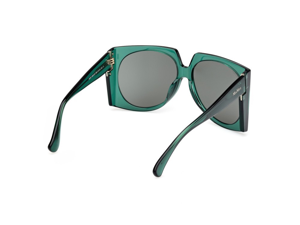 Occhiali da sole MaxMara Anne MM0133 (96N) colore verde scuro lucido forma aviator lenti verde