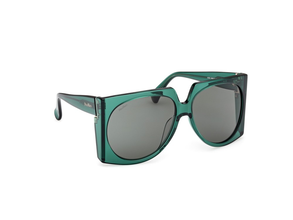 Occhiali da sole MaxMara Anne MM0133 (96N) colore verde scuro lucido forma aviator lenti verde